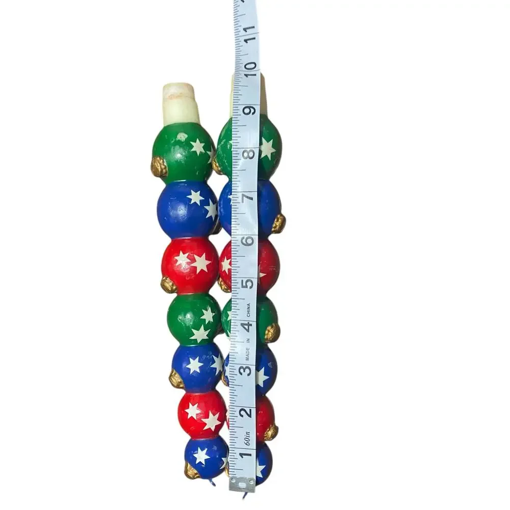 Department 56 (2) Vintage Christmas Taper Candles Colorful Ornament Stack